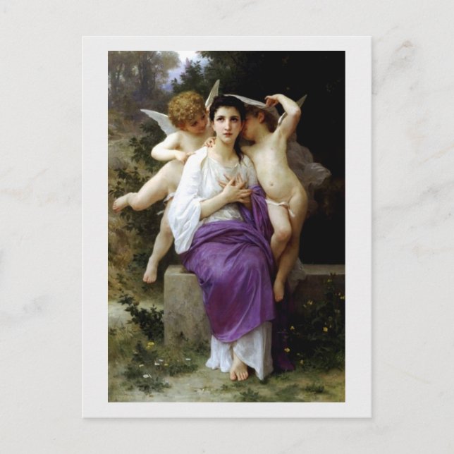 "Das Erwachen des Herzens" von Bouguereau Postkarte (Vorderseite)