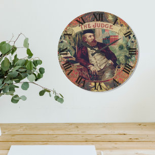 Das Etikett des Vintagen Zigarrenfelds des Richter Große Wanduhr