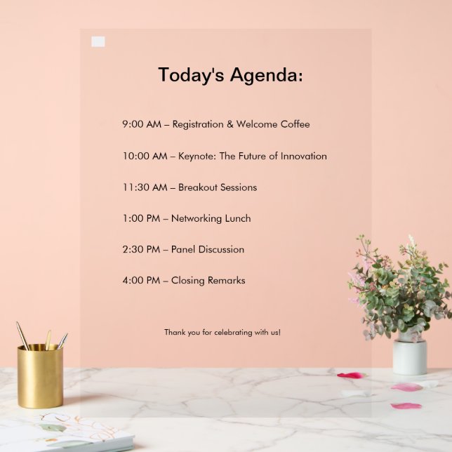 Das Event Sign Out! Acrylschild (Hochzeit)