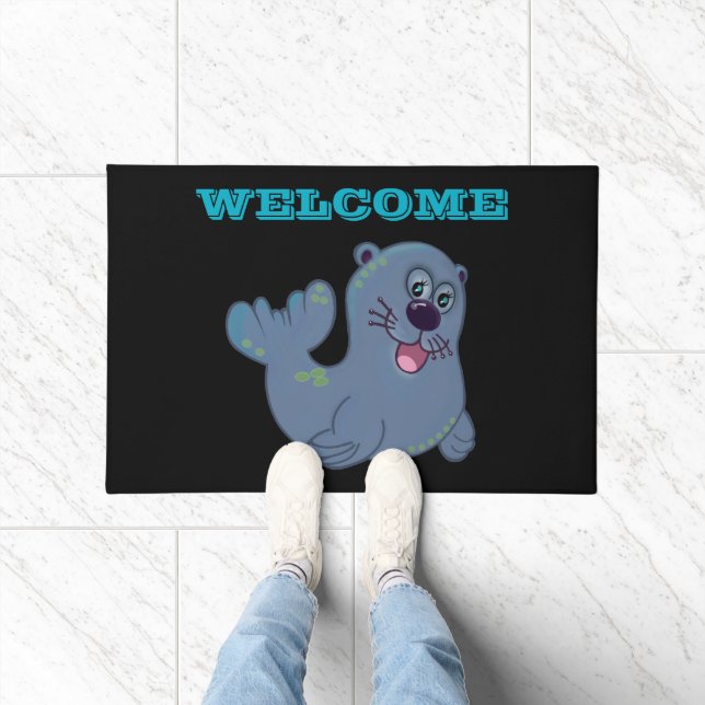 Das Fabric-Siegel im Zazzle Mascot Logo Fußmatte (Indoor)