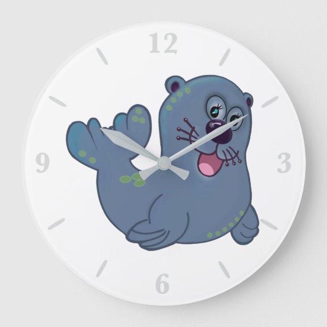 Das Fabric-Siegel im Zazzle Mascot Logo Große Wanduhr (Vorderseite)