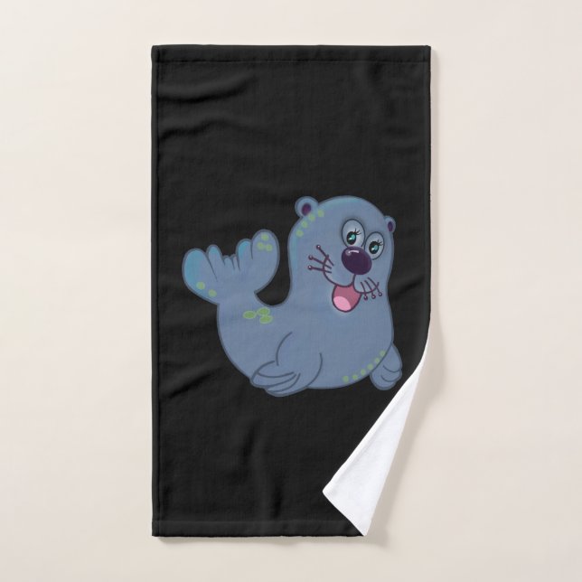 Das Fabric-Siegel im Zazzle Mascot Logo Handtuch (Handtuch)
