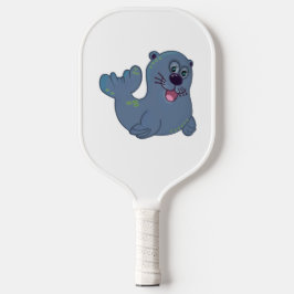 Das Fabric-Siegel im Zazzle Mascot Logo Pickleball Schläger
