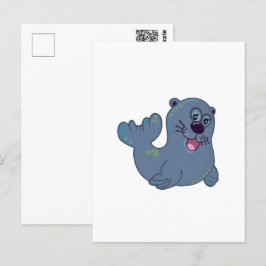 Das Fabric-Siegel im Zazzle Mascot Logo Postkarte