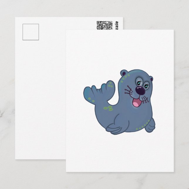 Das Fabric-Siegel im Zazzle Mascot Logo Postkarte (Vorne/Hinten)