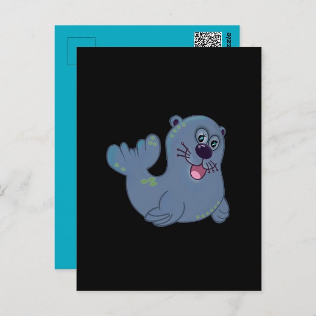 Das Fabric-Siegel im Zazzle Mascot Logo Postkarte (Vorne/Hinten)