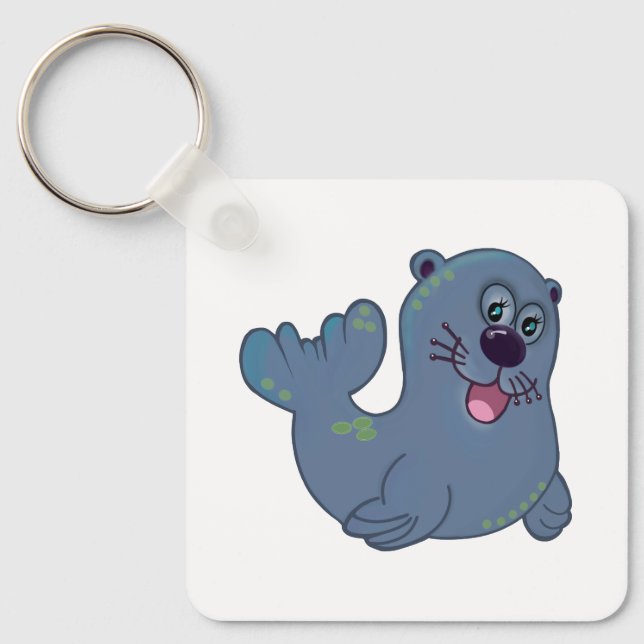 Das Fabric-Siegel im Zazzle Mascot Logo Schlüsselanhänger (Vorderseite)