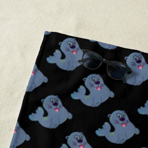 Das Fabric-Siegel im Zazzle Mascot Logo Strandtuch