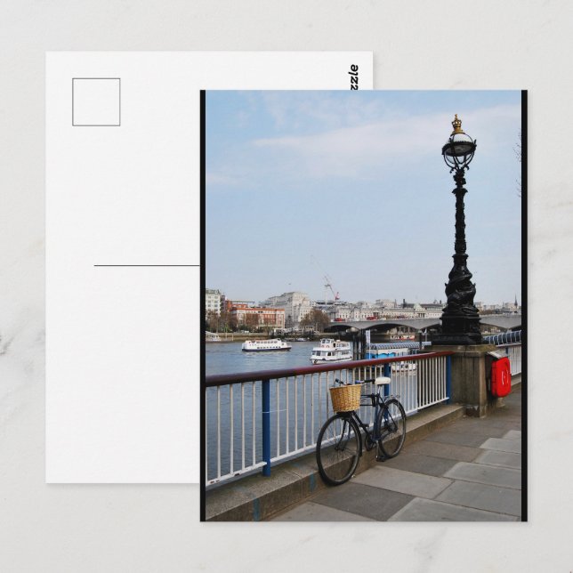 Das Fahrrad an der Themse Postkarte (Vorne/Hinten)