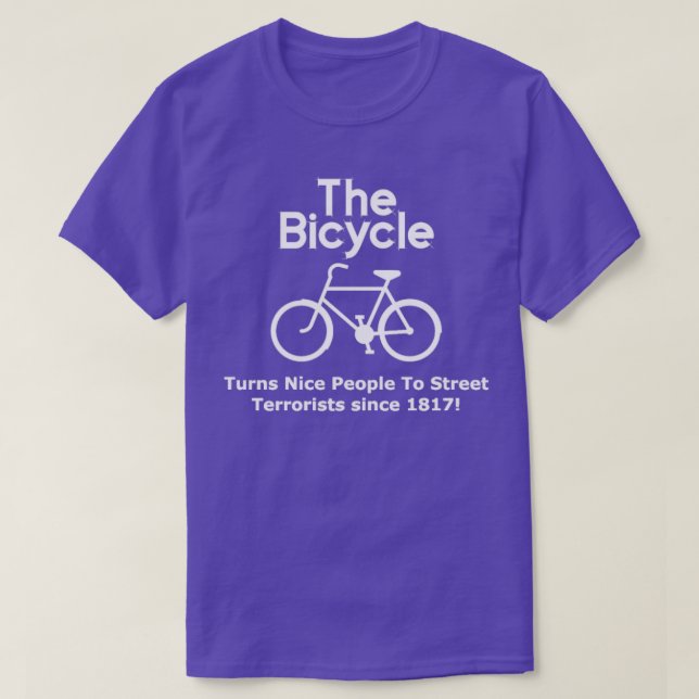 Das Fahrrad Ich hasse Radfahrer Straße Terroristen T-Shirt (Design vorne)