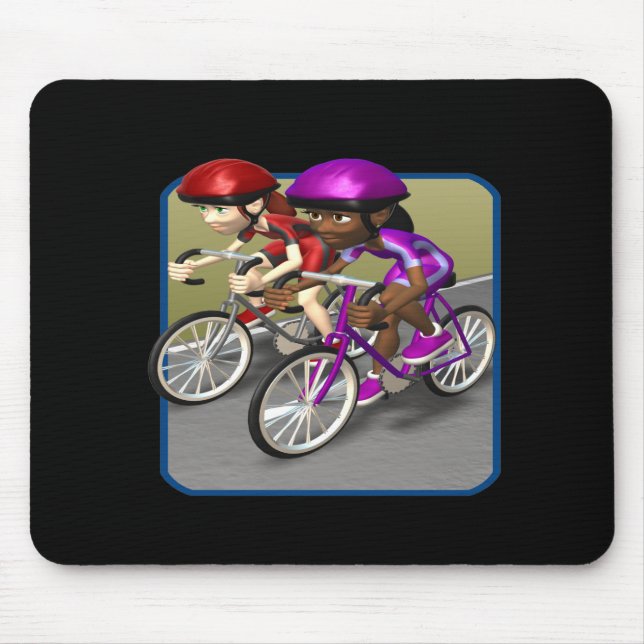 Das Fahrrad-Rennen der Frauen Mousepad (Vorne)