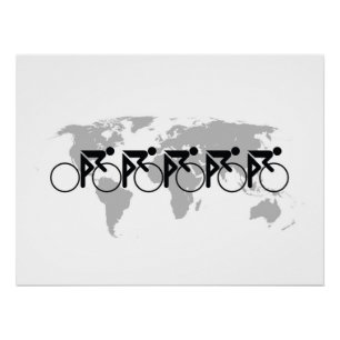 Das Fahrradrennen Nr. 3 Schwarz auf Weiß Poster