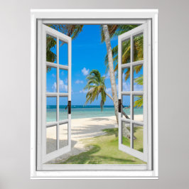 Das Fake "Tropical Palm Trees Beach Ocean View" Poster