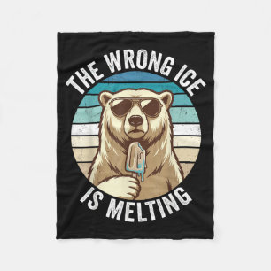 Das falsche Eis schmilzt Retro-Bär Klimawandel Fleecedecke