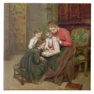 Das Familien-Album, 1869 (Öl auf Leinwand) Fliese