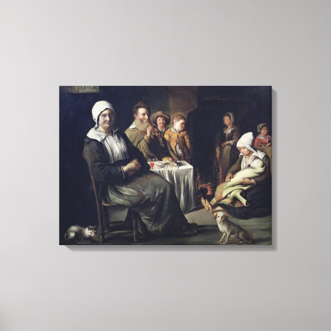 Das Familienessen Leinwanddruck (Vorderseite)