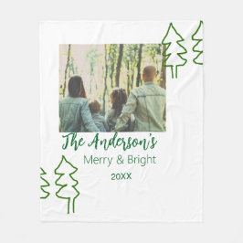 Das familiengrüne Weihnachtsbaum Foto modern Fleecedecke