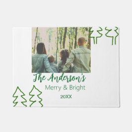 Das familiengrüne Weihnachtsbaum Foto modern Fußmatte