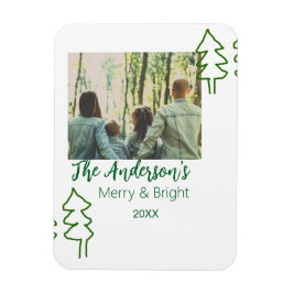 Das familiengrüne Weihnachtsbaum Foto modern Magnet