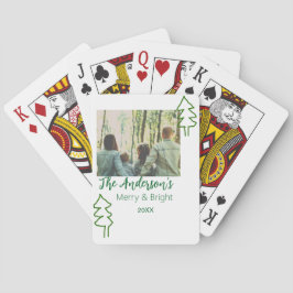 Das familiengrüne Weihnachtsbaum Foto modern Spielkarten