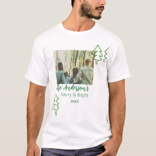 Das familiengrüne Weihnachtsbaum Foto modern T-Shirt