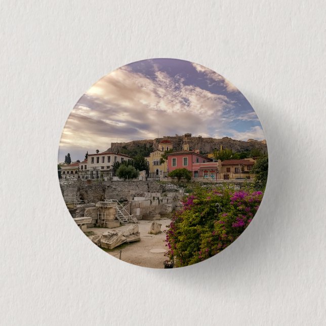 Das farbenfrohe Athen Button (Vorderseite)