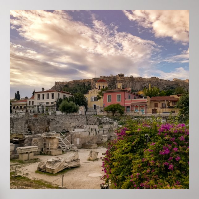 Das farbenfrohe Athen Poster (Vorne)