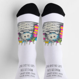 Das farbenfrohe Sockenmonster strahlt Farben Socken