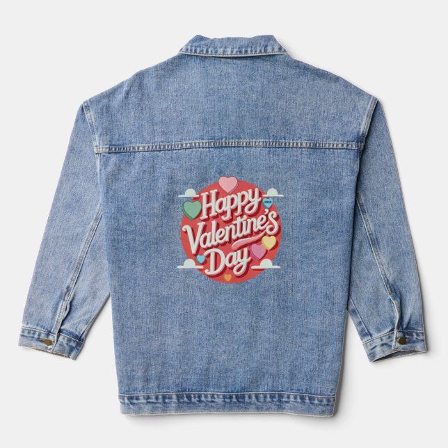 Das farbenfrohe Valentinstag Jeansjacke (Rückseite)