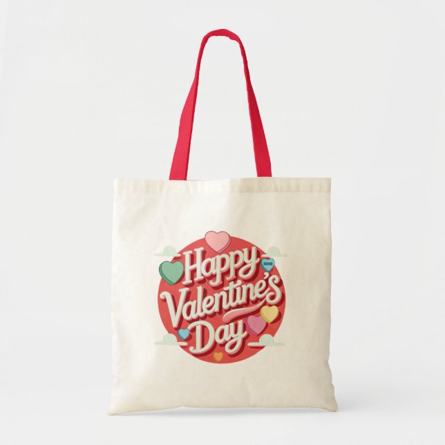 Das farbenfrohe Valentinstag Tragetasche (Vorne)