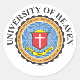Das farbenprächtige Emblem der Universität Heaven Runder Aufkleber