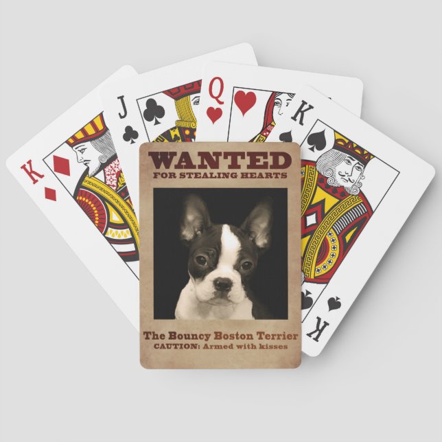 Das federnd Boston Terrier Spielkarten (Rückseite)