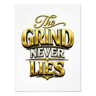 Das Feilen hört nie auf Gold Motivationsdesign Fotodruck