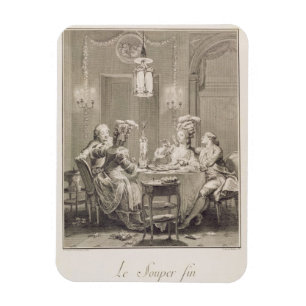 Das feine Abendessen, 1781, graviert von I.S. Magnet
