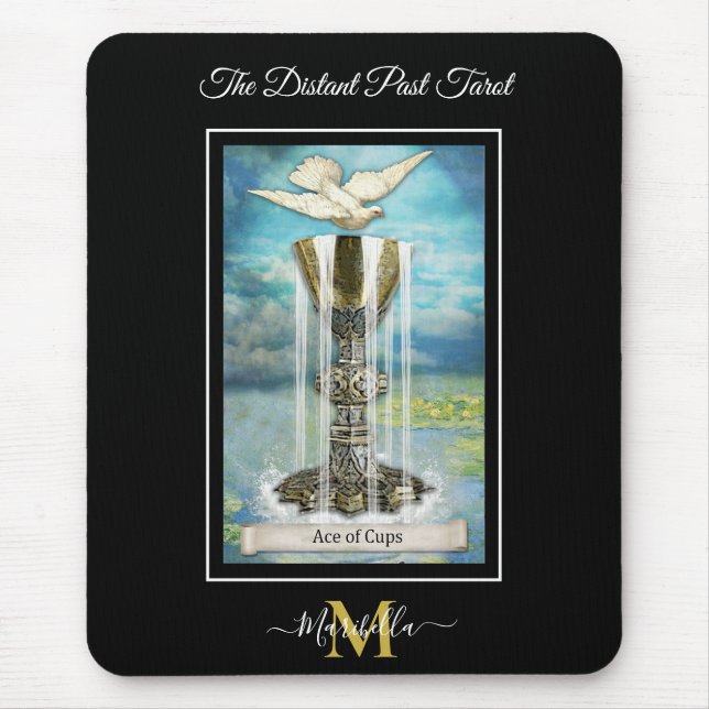 Das ferne Tarot-Deck-As des Cups-Monogramms Mousepad (Vorne)