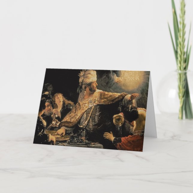 Das Fest c.1636-38 des Belshazzars Karte (Vorderseite)