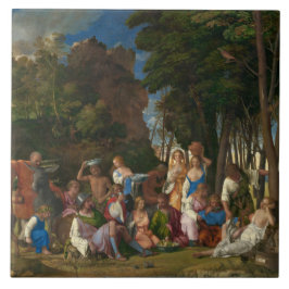 Das Fest der Götter (von Giovanni Bellini) Fliese