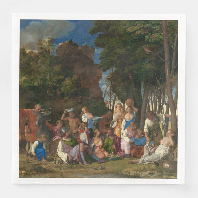 Das Fest der Götter (von Giovanni Bellini) Serviette (Vorderseite)
