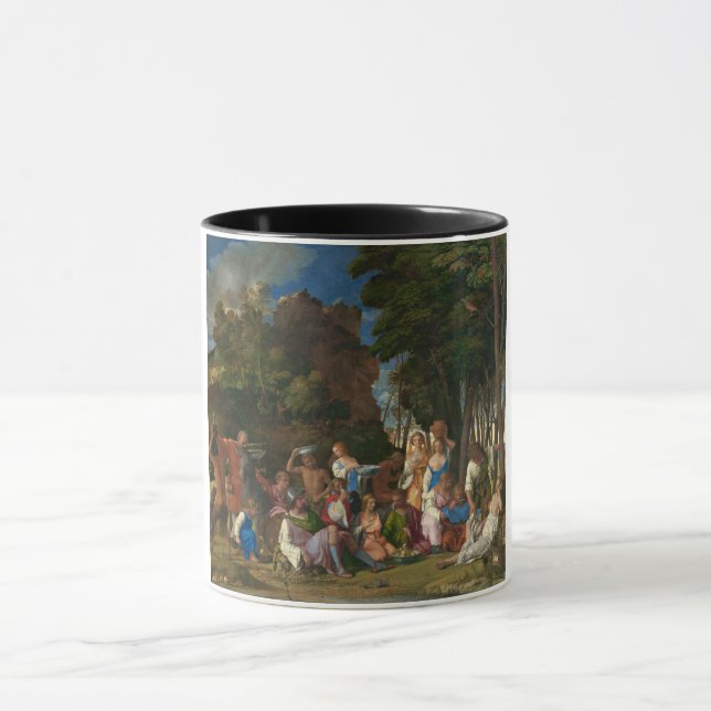 Das Fest der Götter (von Giovanni Bellini) Tasse (Zentrum)