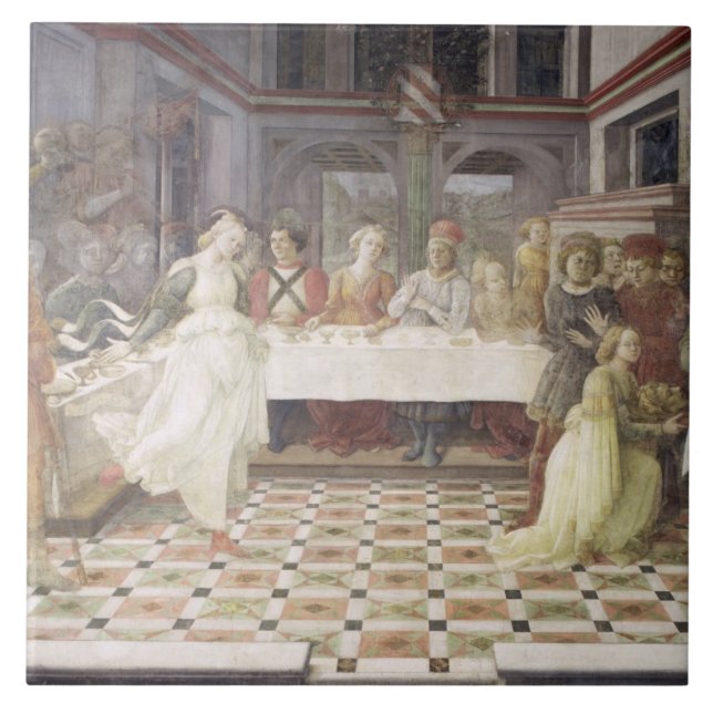 Das Fest von Herod (Fresko) (sehen Sie auch 60432) Fliese (Vorderseite)