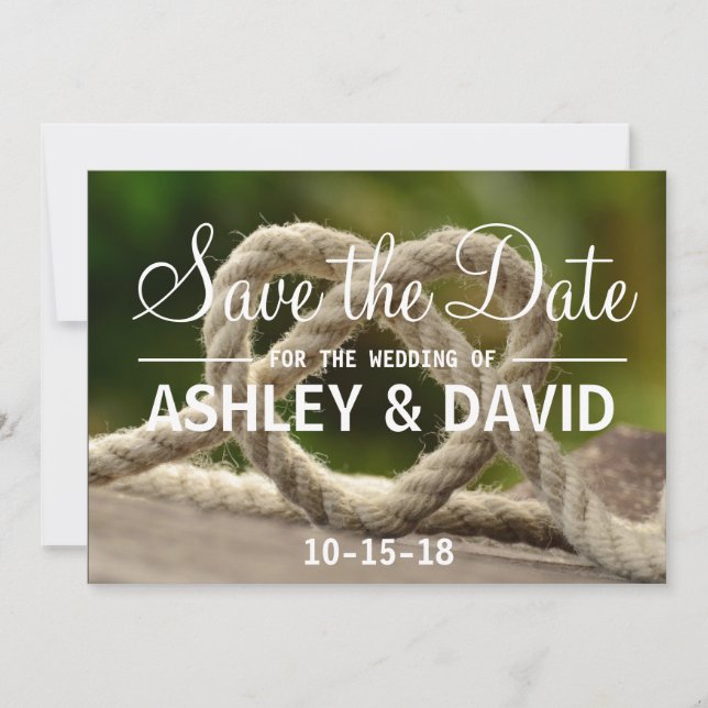 Das Festhalten der Knoten Save the Date Karte (Vorderseite)