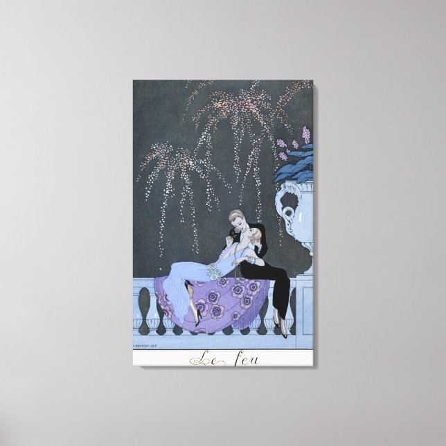 Das Feuer, Illustration für "Fetes Galantes" von P Leinwanddruck (Vorderseite)