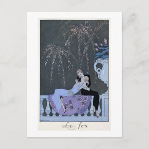Das Feuer, Illustration für "Fetes Galantes" von P Postkarte