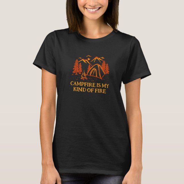 Das Feuer ist mein Camping-Wandercamper T-Shirt (Vorderseite)