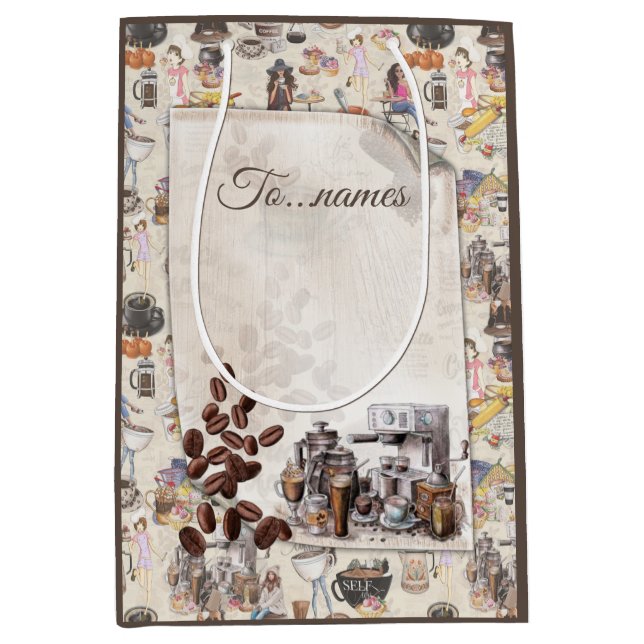 Das Fika Swedish Coffee Shop Mittlere Geschenktüte (Vorderseite)