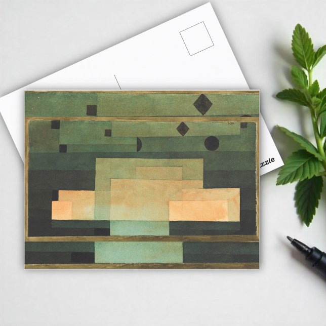 Das Firmament über dem Tempel, Paul Klee Art Postkarte (Von Creator hochgeladen)