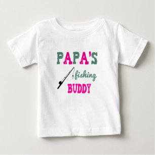 Das Fischen-Freund-Baby-T-Shirt des Papas (Rosa) Baby T-shirt