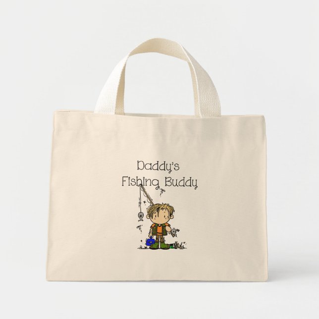 Das Fischen-Freund-Taschen-Tasche des Vatis Mini Stoffbeutel (Vorne)