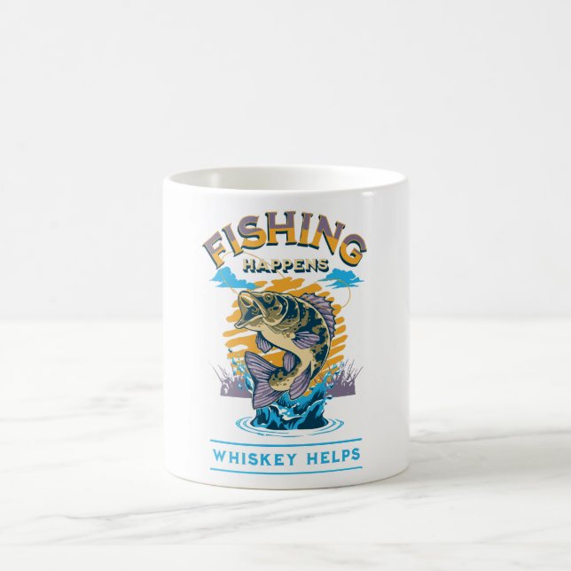 Das Fischen geschieht. Whiskey hilft! Kaffeetasse (Mittel)
