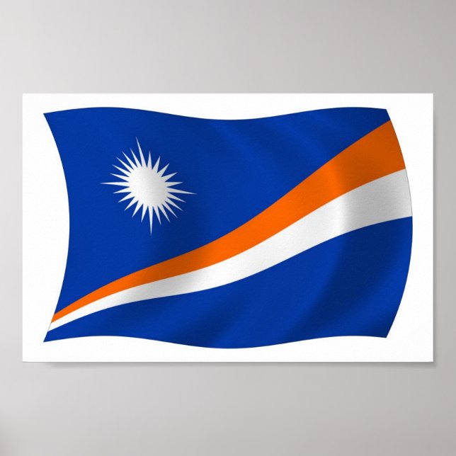Das Flag-Poster der Marshallinseln drucken Poster (Vorne)
